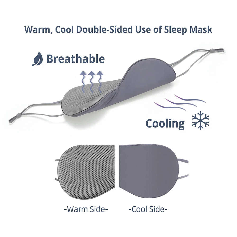 Ice Silk Warm and Cool Double-sided Eye Mask, Light-blocking and Breathable Sleeping Eye Mask, Suitable for Travel Sleep Mask