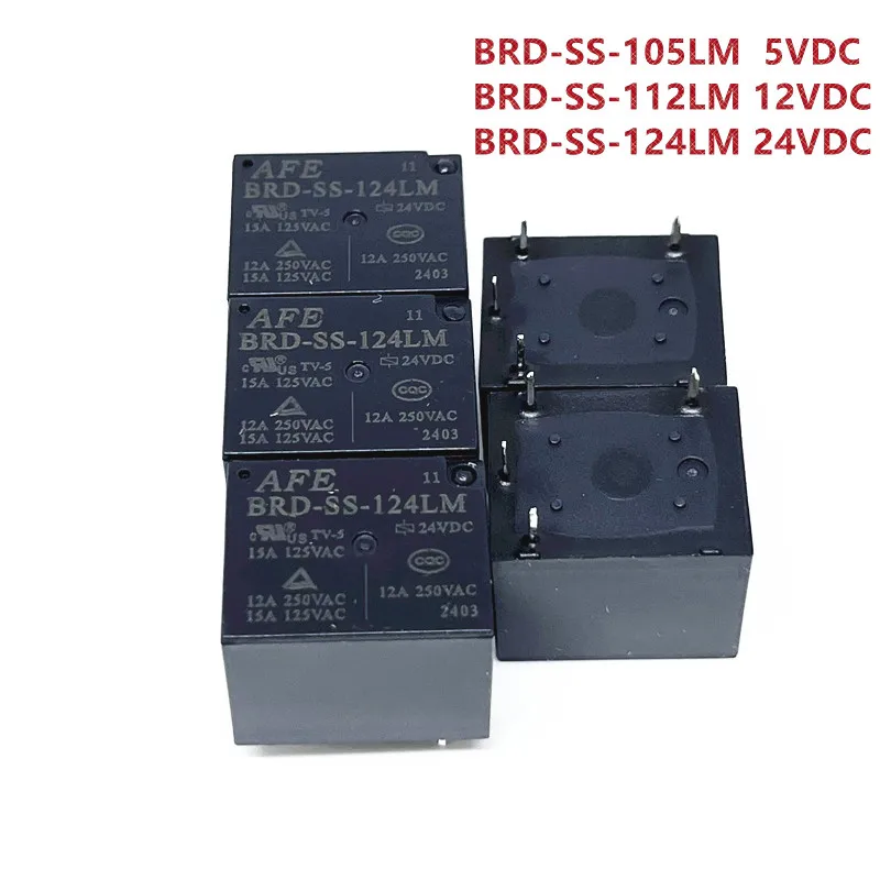 5PCS New Relay BRD-SS-105LM 5VDC BRD-SS-112LM 12VDC BRD-SS-124LM 24VDC BRD SS 124LM 4PIN 12A 5V 12V 24V