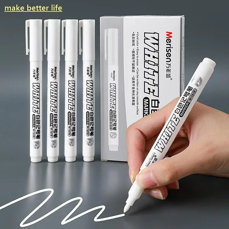 

White Marker Pen Alcohol Paint Oily Waterproof Tire Painting Graffiti Pens Permanent Gel Pen for Fabric Wood Leather Marker