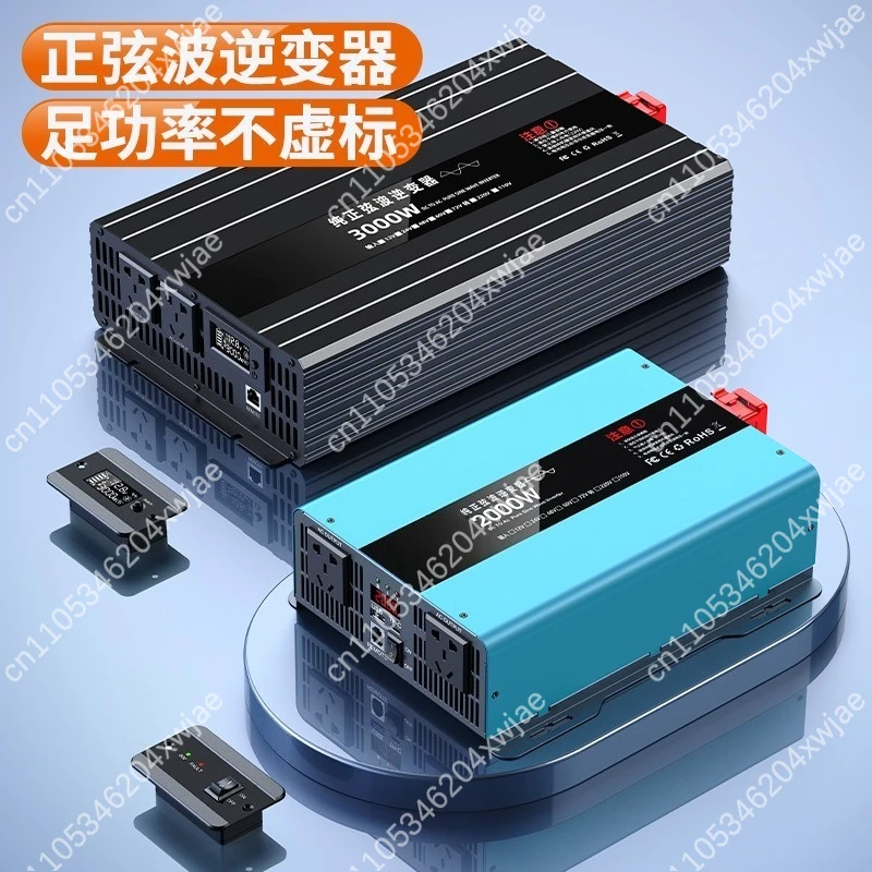 2000W Pure Sine Wave Power Inverter 12V/24V/48V to 220V for Car Truck Solar Home Appliances