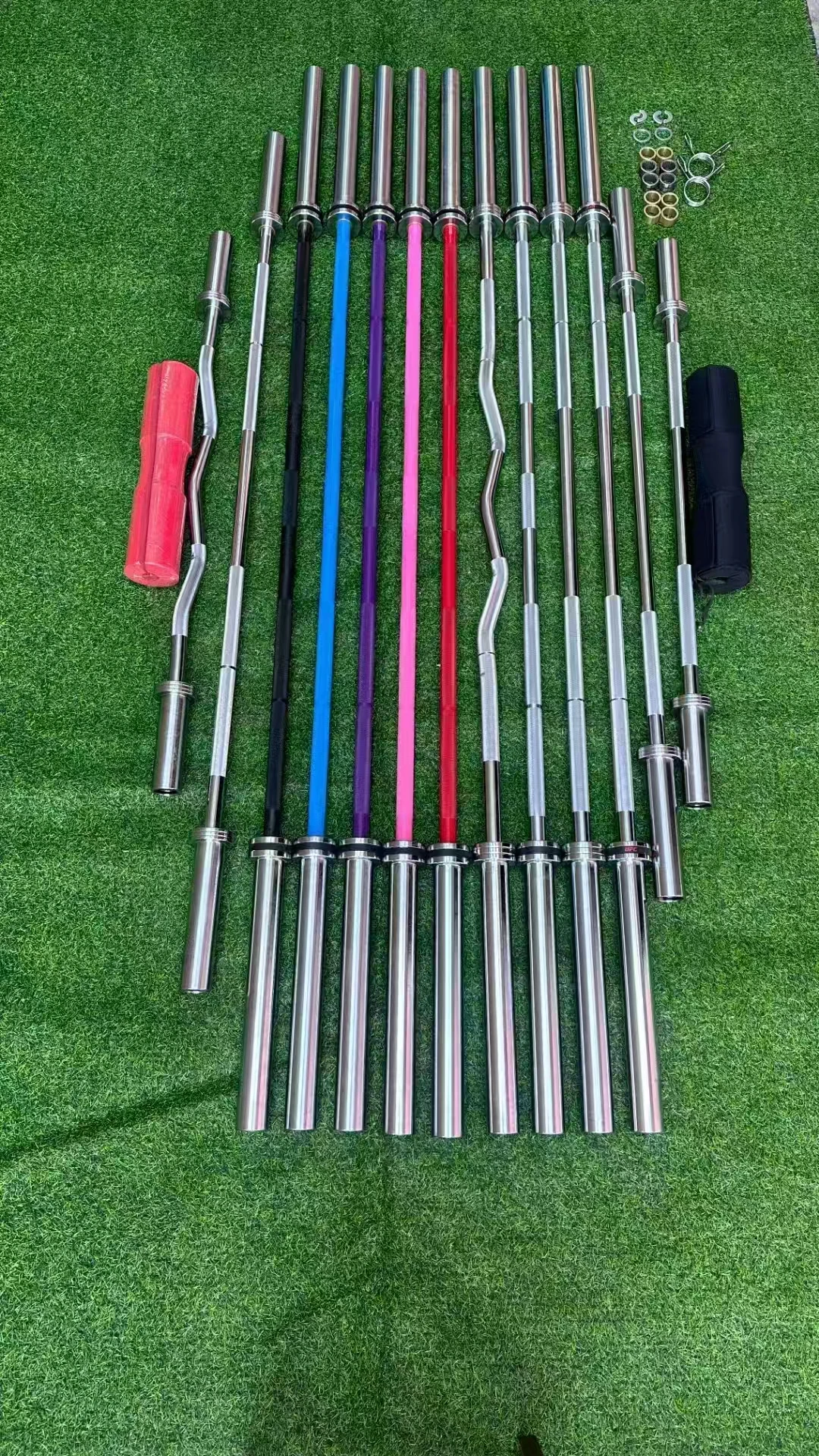 الصلب الحديد بار للرجال والنساء 1.5 متر/1.8 متر/2.2 متر الصالة الرياضية اللياقة البدنية المنافسة مقاعد البدلاء الصحافة 20 كجم رفع الأثقال بار