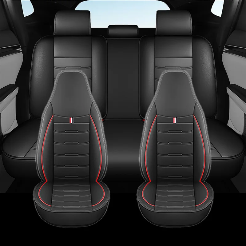 Universal Five-Seat Car Seat Cover Leather One-Piece Seat Protector Universal For All Seasons Fits Most Car Seat Accessories