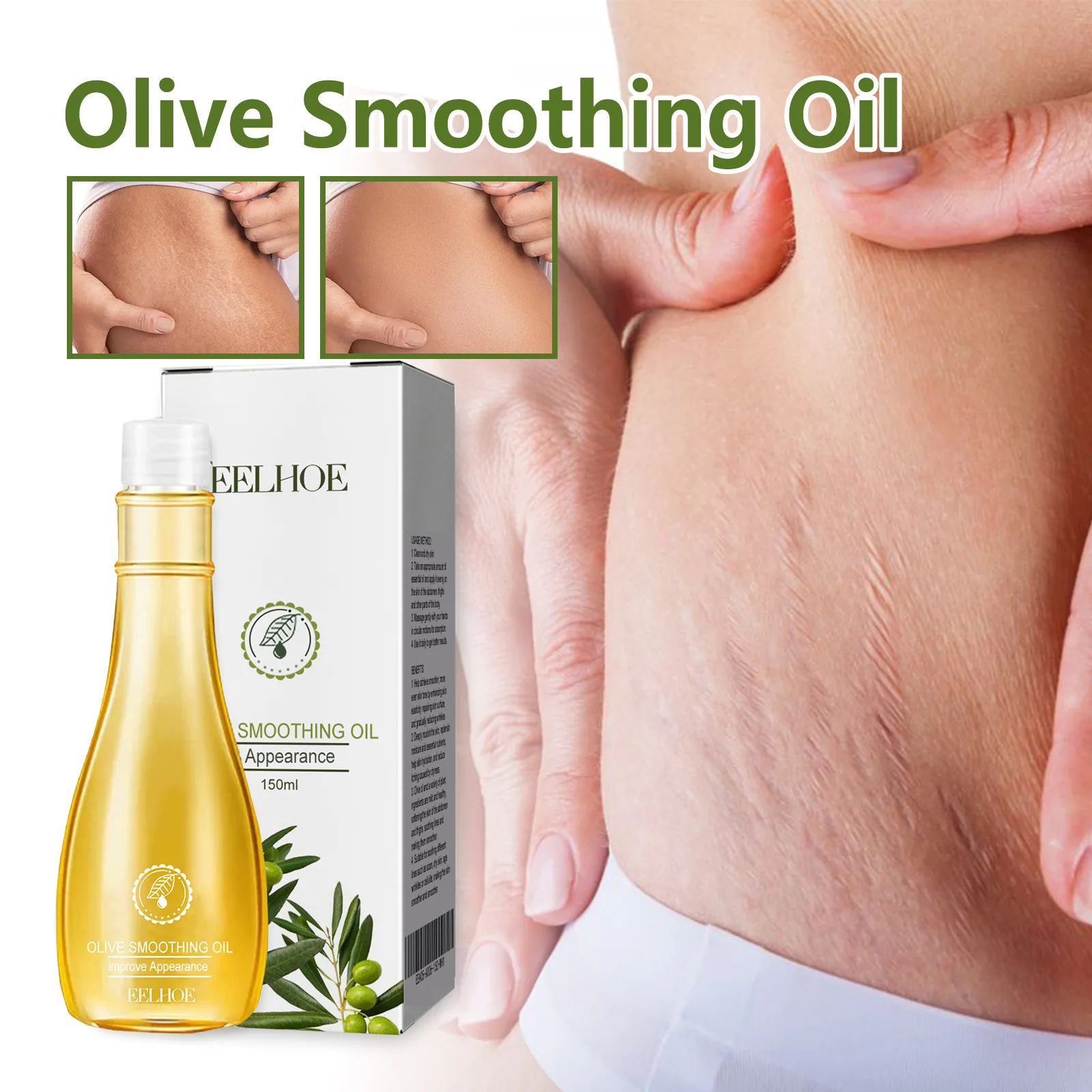 

Natural Olive Scar Repair Oil, Moisturizing, Smoothing and Firming Skin Repair Postpartum Pregnancy Obesity Care Oil 150ml