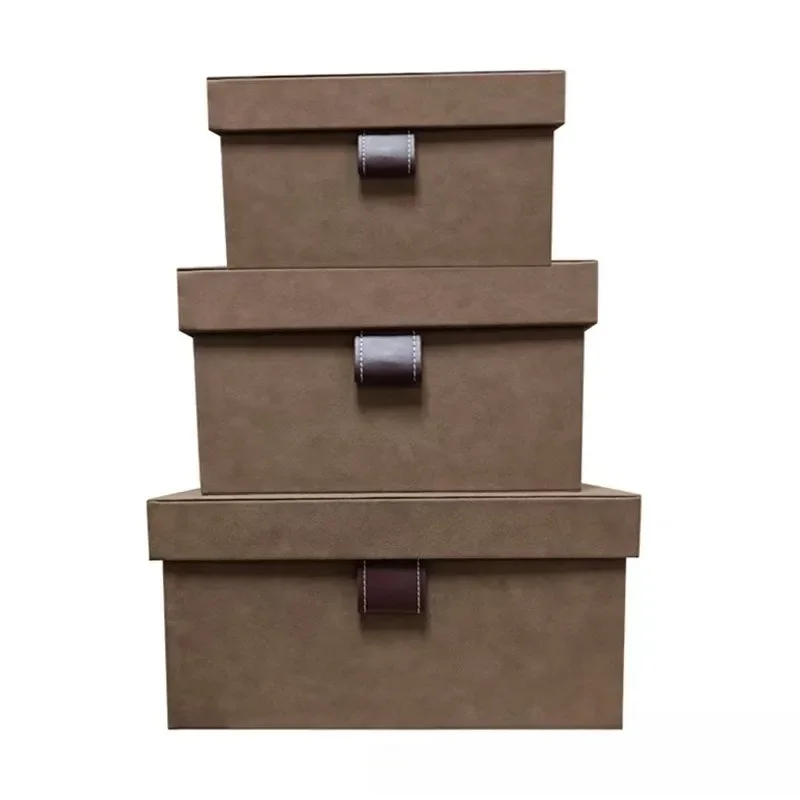 Leather Storage Box Clothes Organizer Boxes Large Accessory Organization Case Luxury Bedroom Closet Organizing Cases Furniture