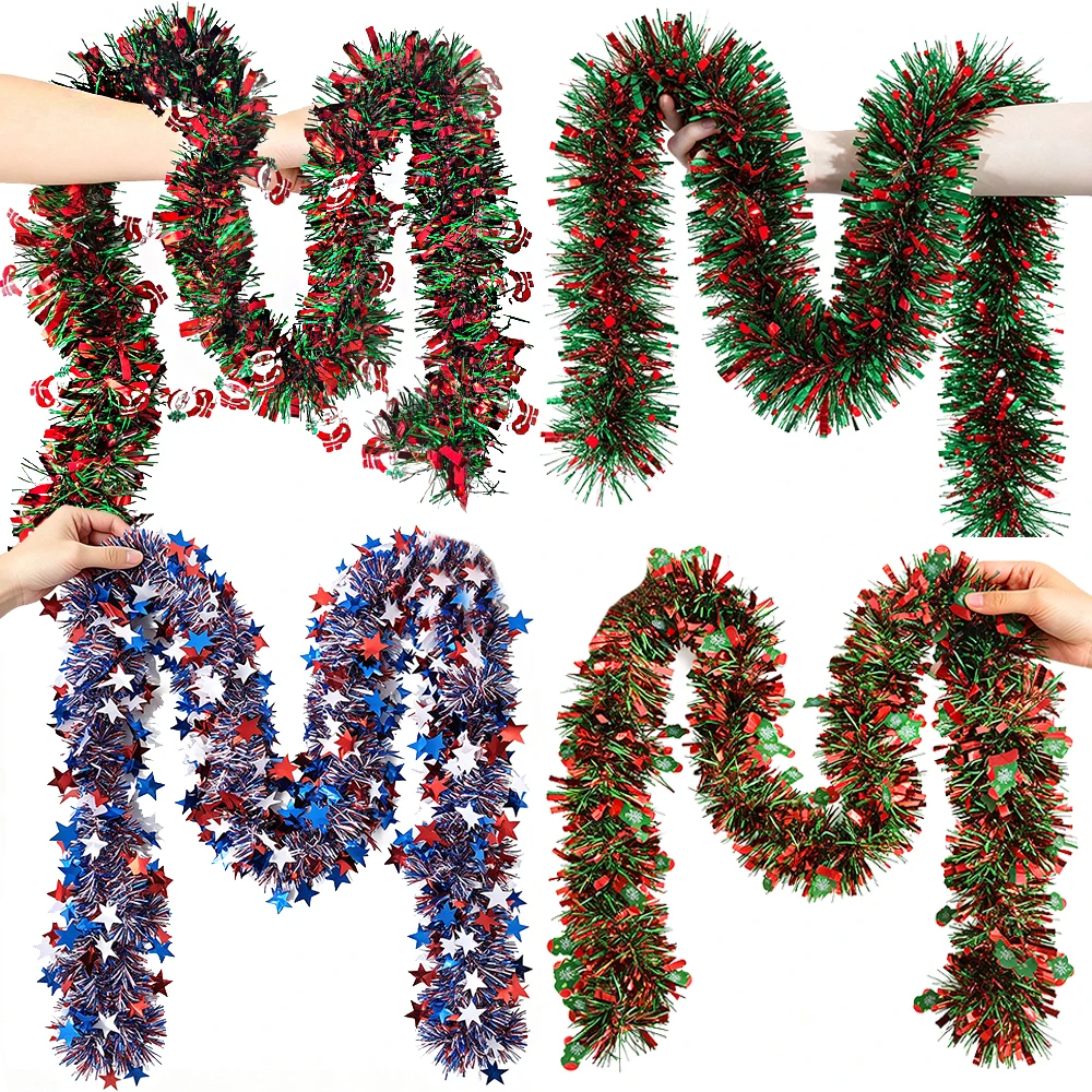 Tinsel Garland Decoration - Guirnalda de Navidad de 2/4/6/8M, Guirnalda