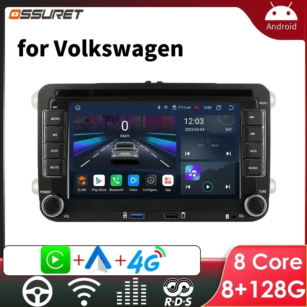 

7 Android Car Radio for VW POLO GOLF 5 6 Plus PASSAT B6 JETTA TIGUAN TOURAN SHARAN SCIROCCO Caddy Vento Carplay Audio Car Stereo