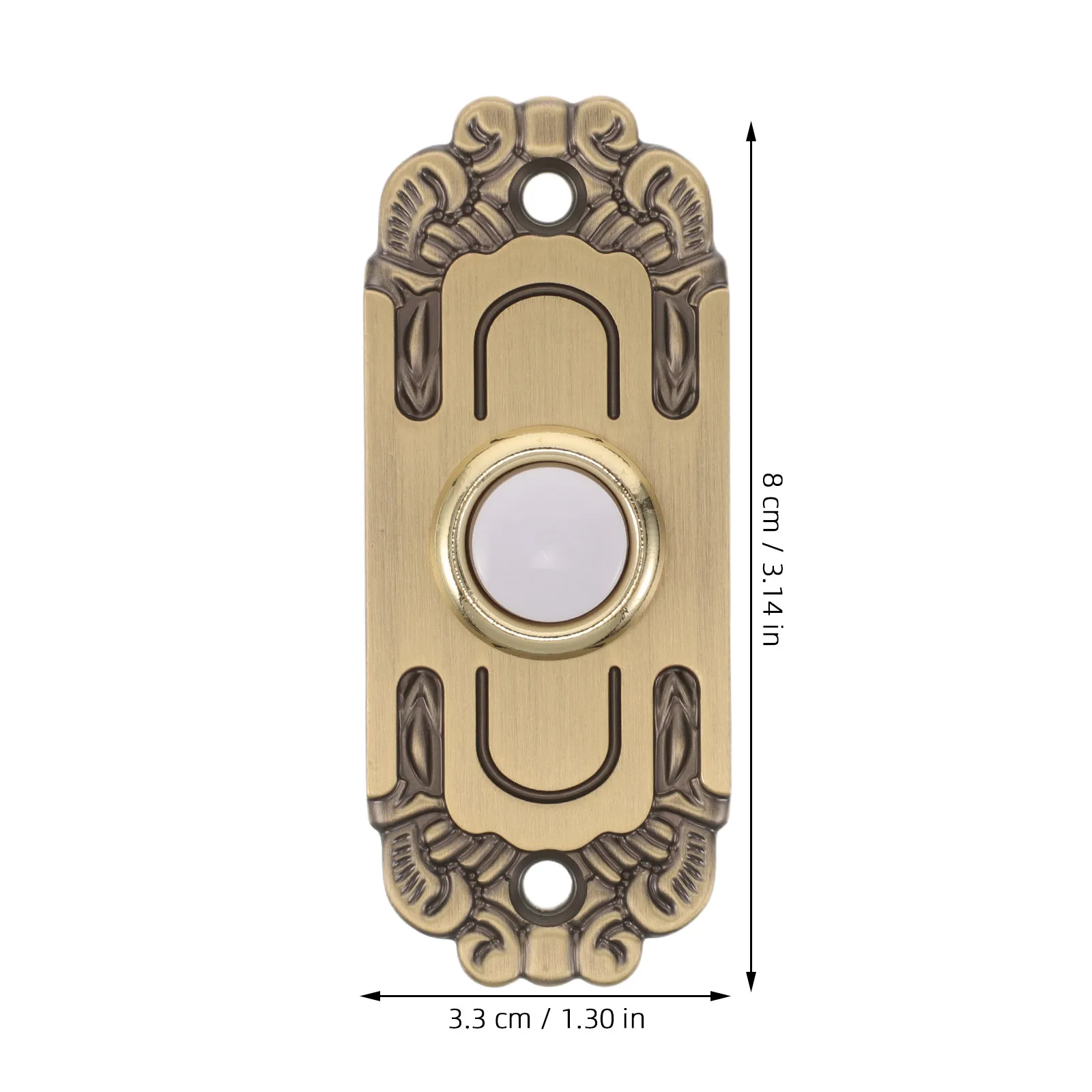 Lighted Doorbell Button Wired Retro Gold Finish Replacement Metal Doorbell Push Button Front Door Entry Garage Door Opener