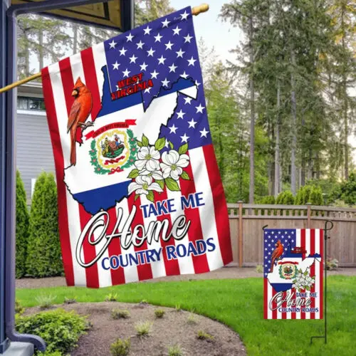 West Virginia State Flag Take Me Home Country Roads Garden Flag, Double-Sided GGP FFL EEN AAL HHM WZZ yyi