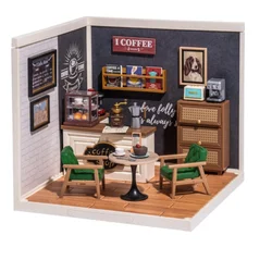 Robotime Rolife 3D Plastic Puzzle Super Store Breezy Time Cafe DIY Miniature Doll House Kit