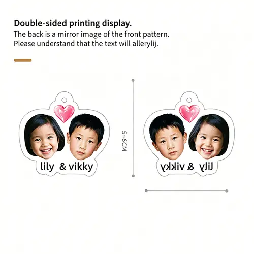 Custom Acrylic Baby Pets Photo Keychain with Little Pendant Personalized Picture Keyring Double Side Print Cartoon Key Chain - Image 3