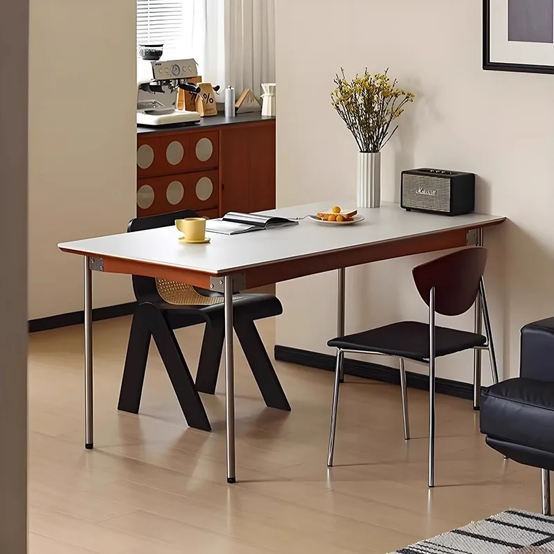 Medieval rock slab dining table and chair combination, small household modern Nordic retro rectangular