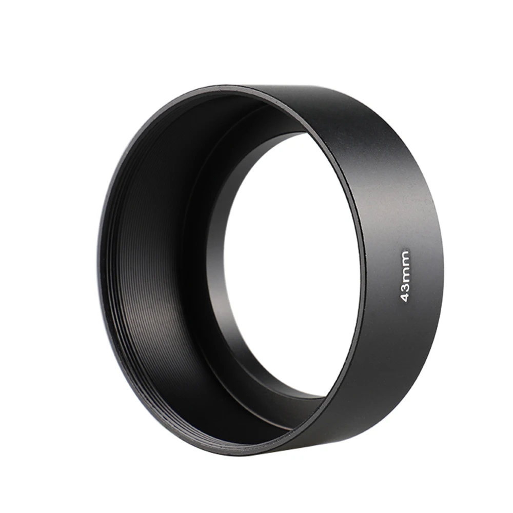 43mm Standard Metal Lens Hood for Lens Witn 43mm Filter Thread for Canon Nikon Sony for Olympus Fujifilm Camera Lens