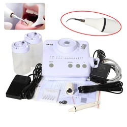 Dental Ultrasonic Piezo Scaler Set Scaler Unit + 2*Bottles +5 Scaling Tips Dental Tooth Cleaner For EMS