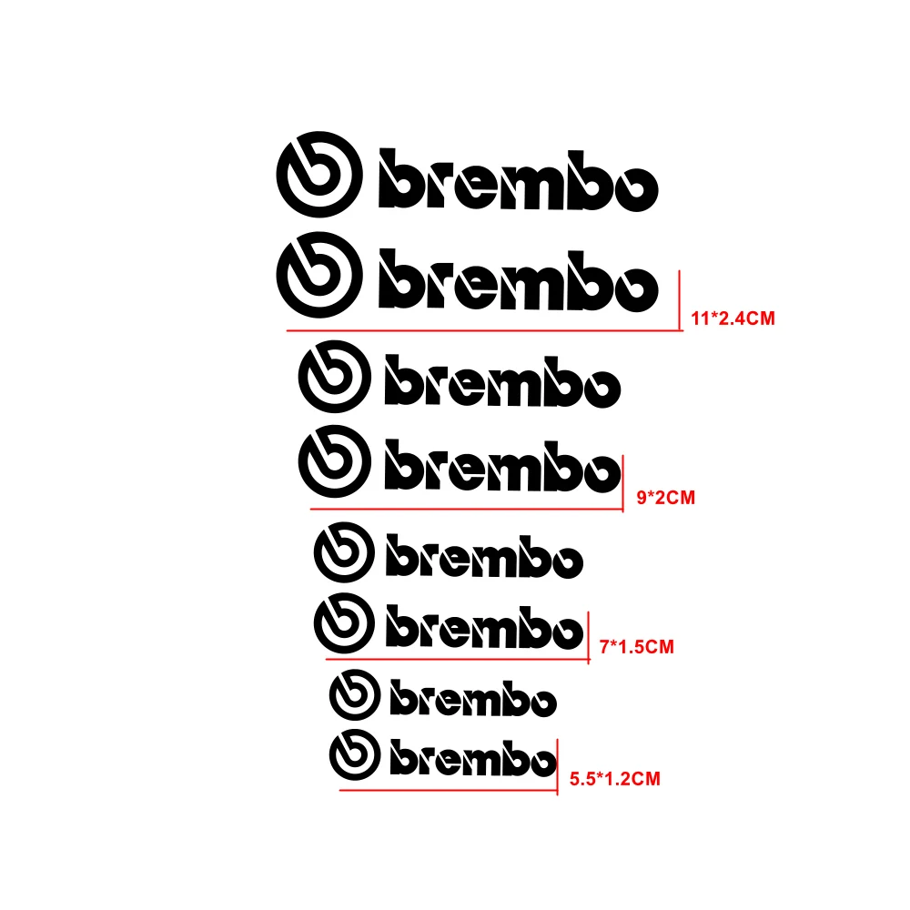 8PCS for Brembo Text Brake Caliper High Temp Vinyl Decal Sticker Heat Resistant