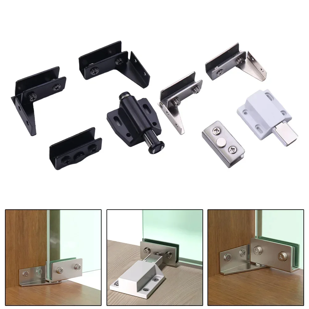 

Glass Door Magnetic Catch Double Head Magnetic Catch For Acrylic Plate Door Installation ABS Material Easy Installation