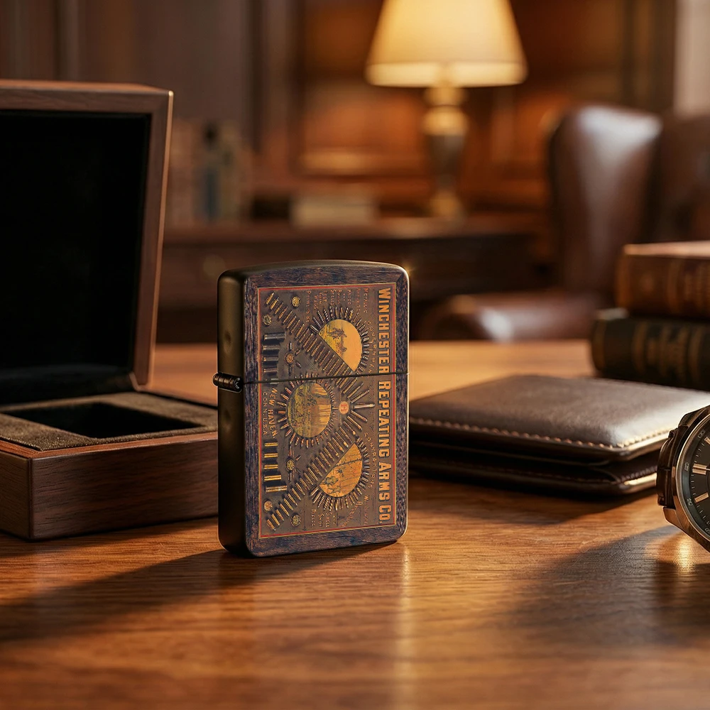 Vintage Flip Top Lighter lighters vintage Retro Repeating Arms Bullet Poster Print lighters for smokers For Collectible Daily