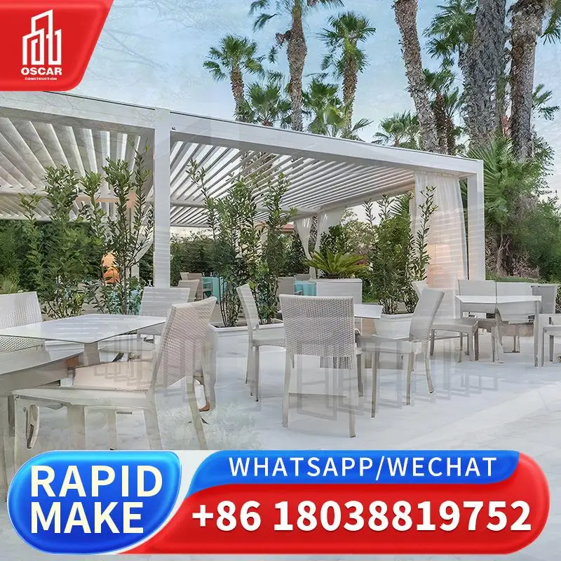 

Bioclimatic Aluminium Louver Gazebo Pergola Waterproof Windproof Outdoor Patio Covers pergola