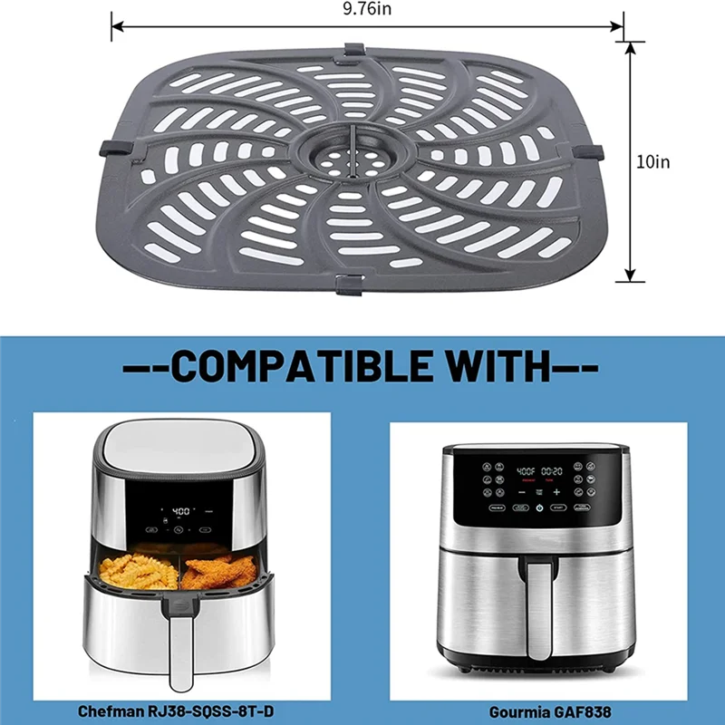 High-end Air Fryer Replacement Grill Pan, Air Fryer Accessories for Chefman RJ38-SQSS-8T-D, 8QT Nonstick Removable Grill Pan