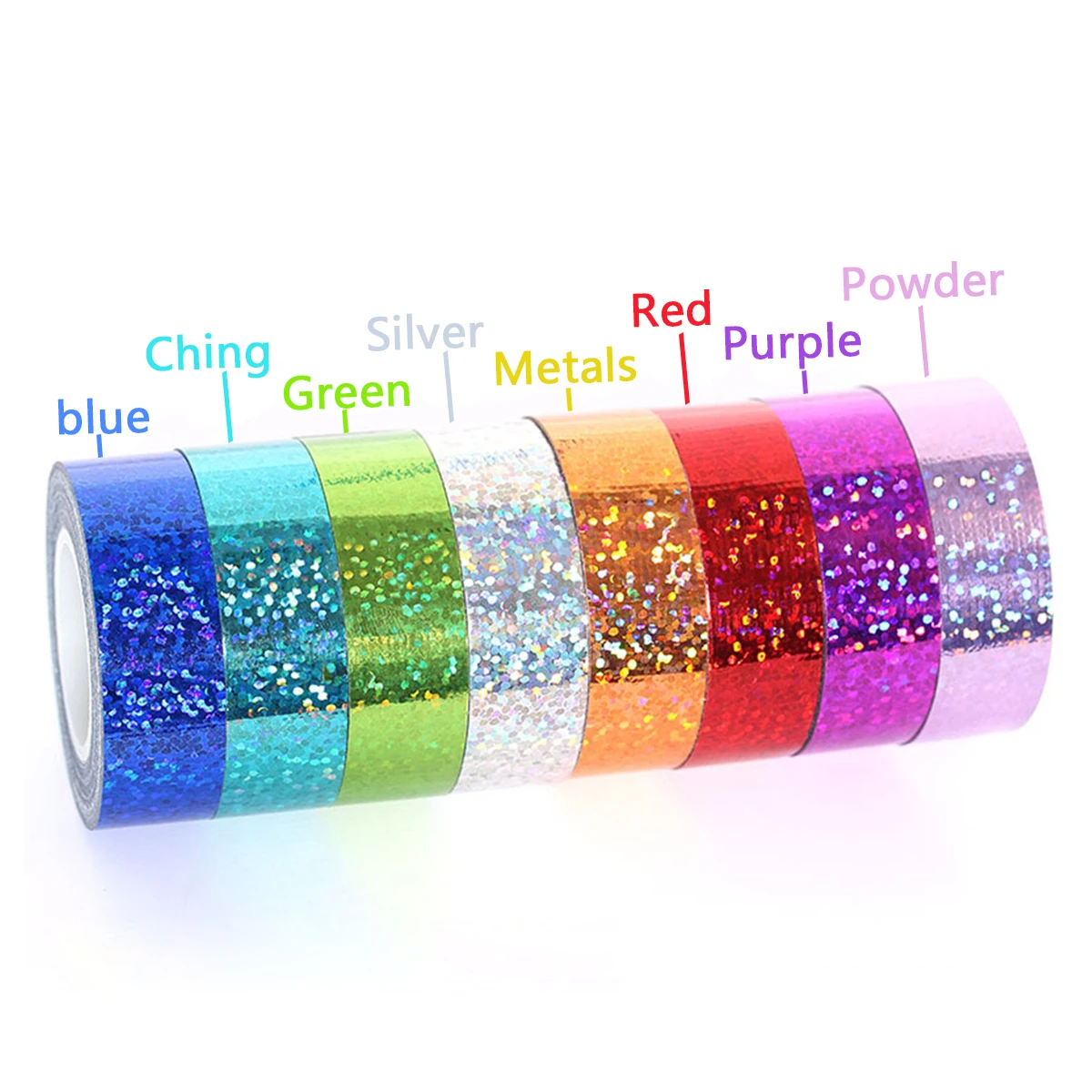 Shiny Laser Masking Washi Tape Decorative Firm Adhesive Tape DIY Scrapbooking Colorful Sticker Label Stationery