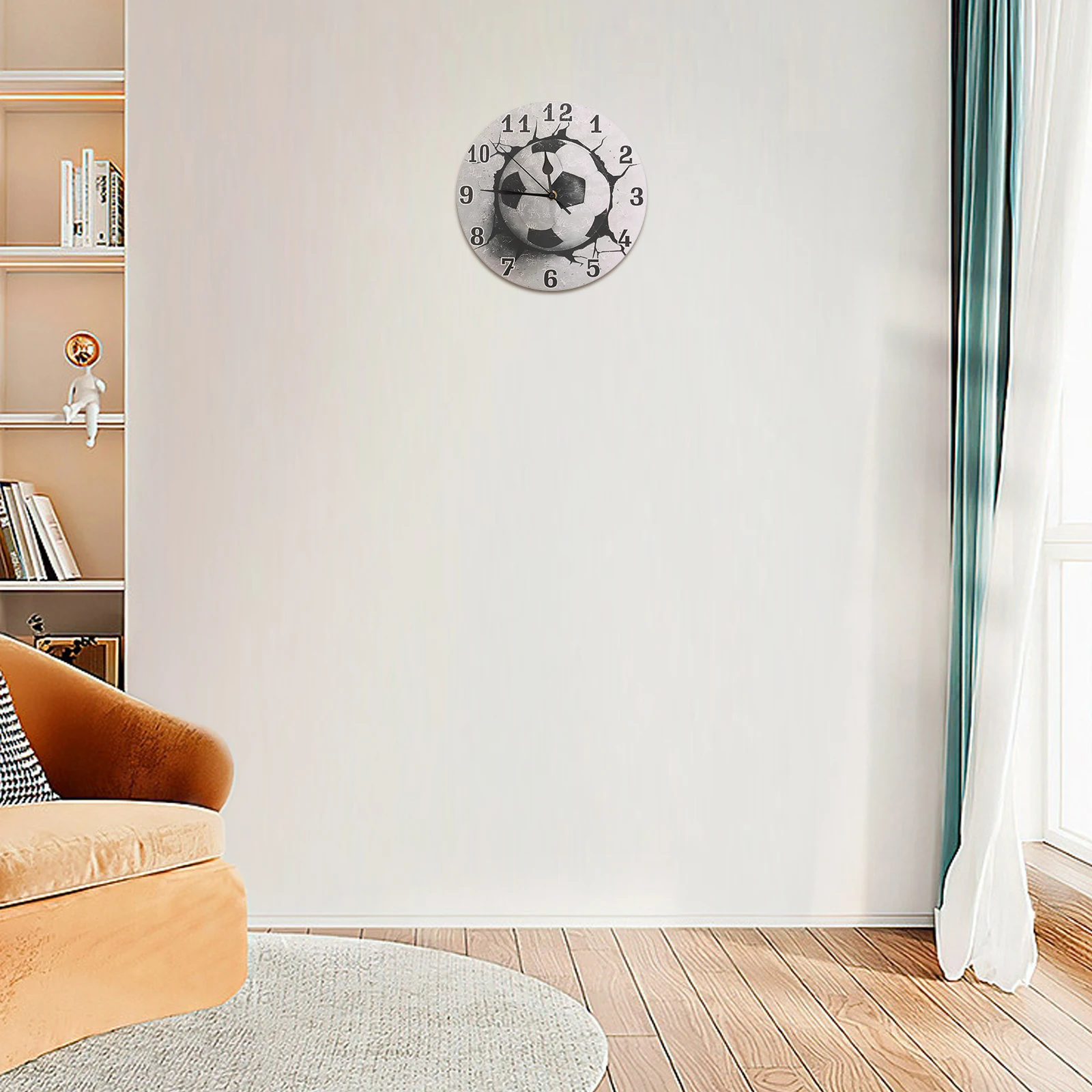 

Football Wall Clock Creative Home Decor Silent Mechanism Bedroom Living Room Analog Clocks Unique Soccer Timepiece Decorative