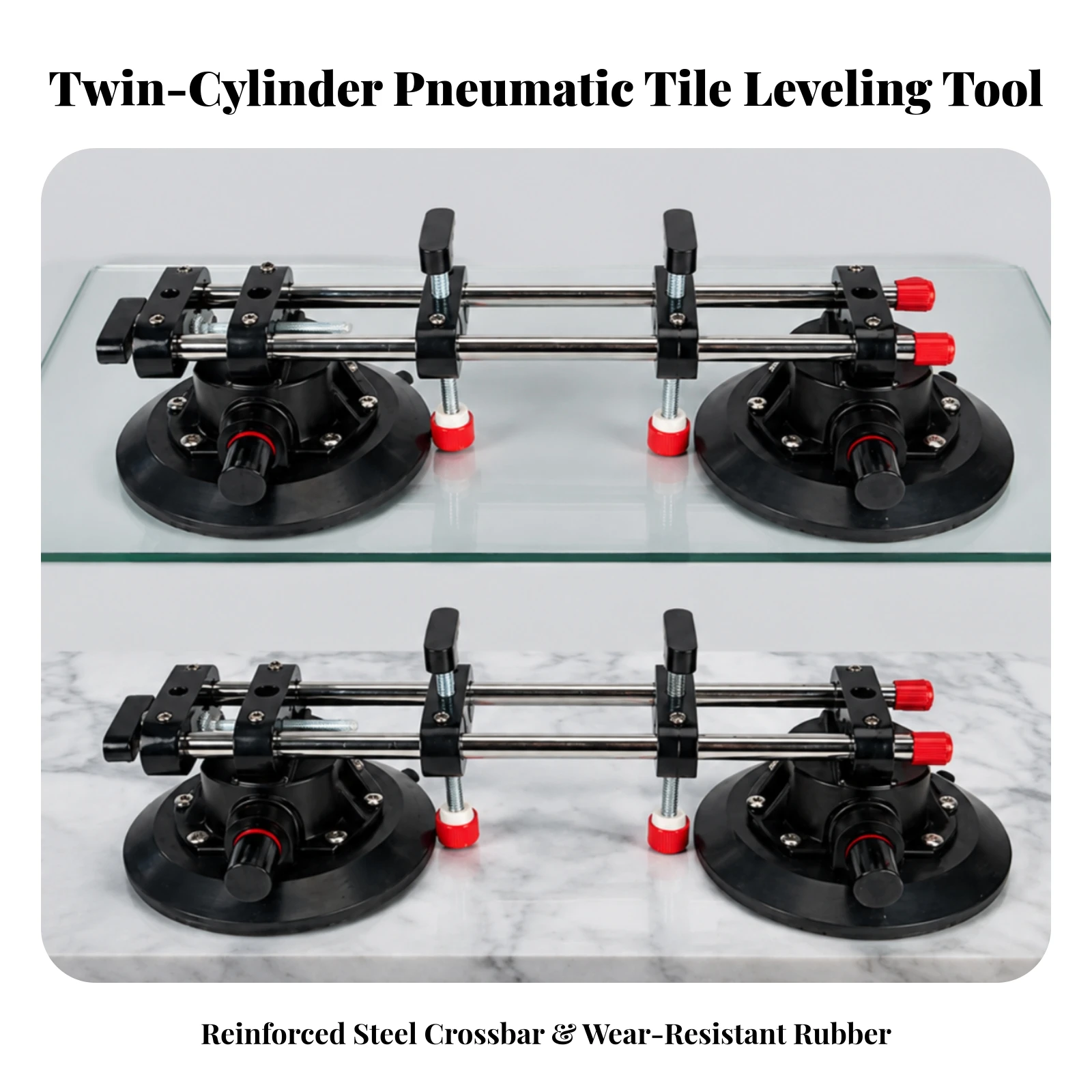 Countertop Seam Alignment Tool with Strong Vacuum Suction for Stone Glass and Porcelain Installation Work