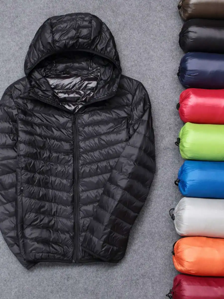 

Новая мужская легкая хлопковая куртка для осени и зимы, модная повседневная портативная куртка с капюшоном и воротником-стойкой, теплая и удобная.
