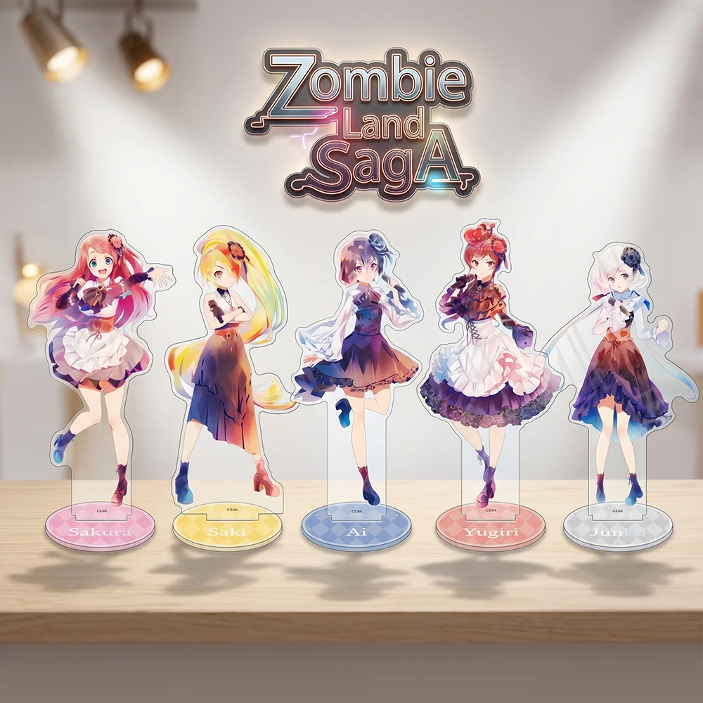 Zombie Land Saga 15CM Double Sided Acrylic Stand Keychain 2026 NEW Anime Stand Sakura Minamoto Saki Nikaido Room Decor Fans Gift