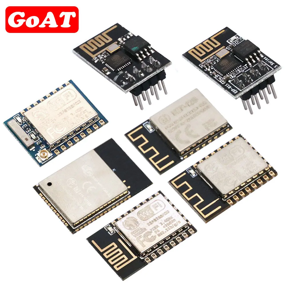 Módulo transceptor sem fio WiFi, 2.4G, ESP8266, ESP-01, ESP-01S, ESP-07, ESP-07S, ESP-12, ESP-12E, ESP-12F, ESP-32 Serial, 1Pc