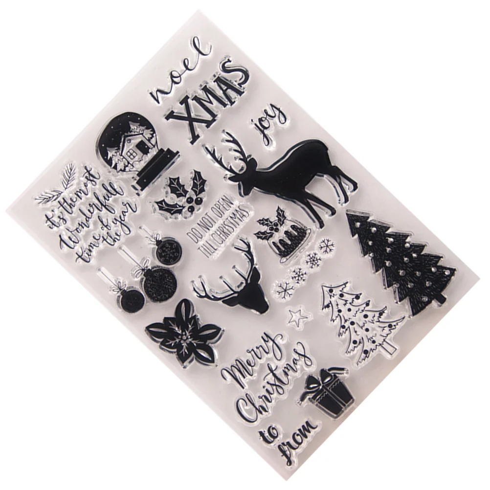 مجموعة طوابع شفافة واضحة مادة Tpr لتقوم بها بنفسك ختم التشبث لسكرابوكينغ عيد الميلاد موضوع بطاقة مذكرات الديكور رسالة صنع