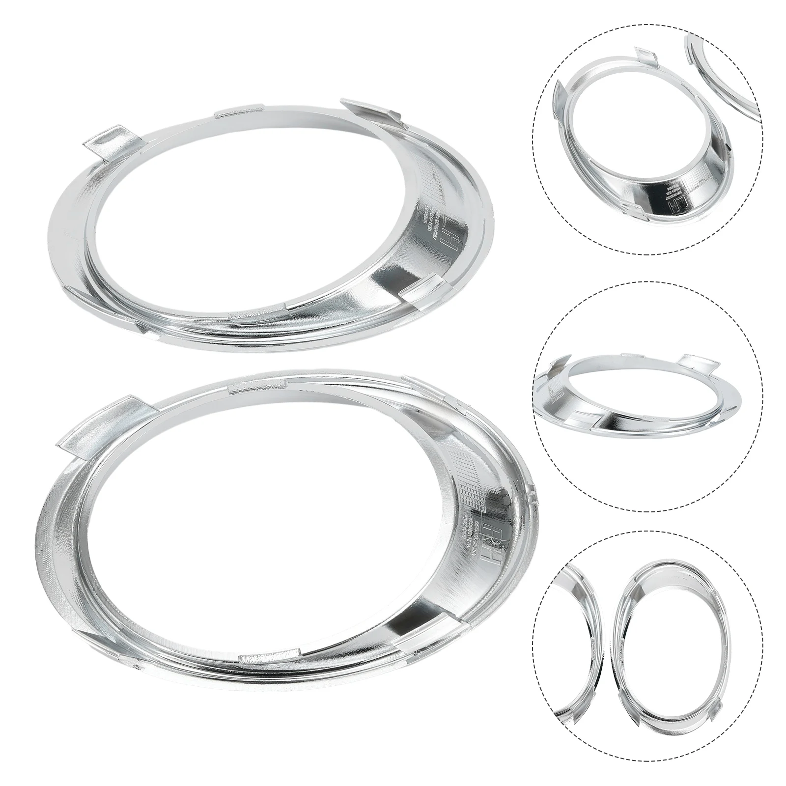 Chrome Fog Lamp Bezel Trim Ring Trim Ring Horizontal Billet Lamp Bezel Chrome Chrome Fog Fog Light Cover Reliable