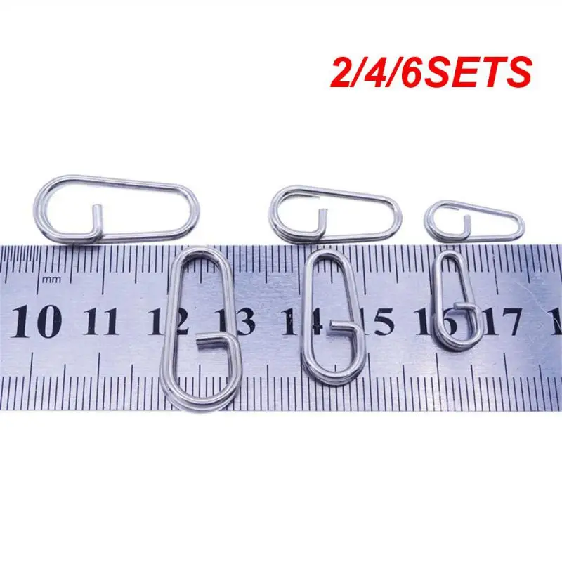 2/4/6SETS Double Pin High Strength High Tensile Strength Lightweight Space Saving Fishing Equipment Swivel Connector