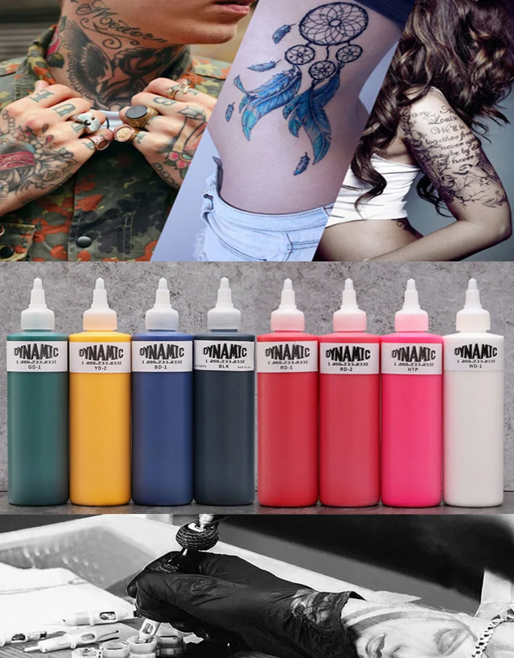 

240ml/Bottle 8 Colors Professional Tattoo Ink Set For Body Art Natural Plant Permanent Pigment Paint Tattoo Ink