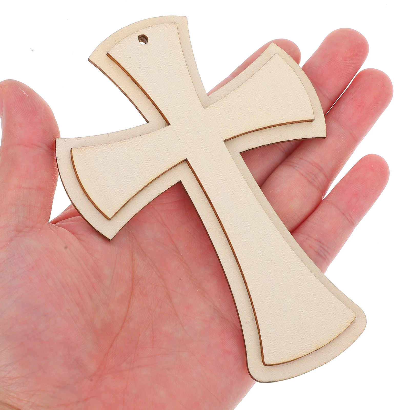

10Pcs Wooden Pendant DIY Unfinished Craft Kits for Painting Wall Hanging Home Decor Cross Decoration Rustic