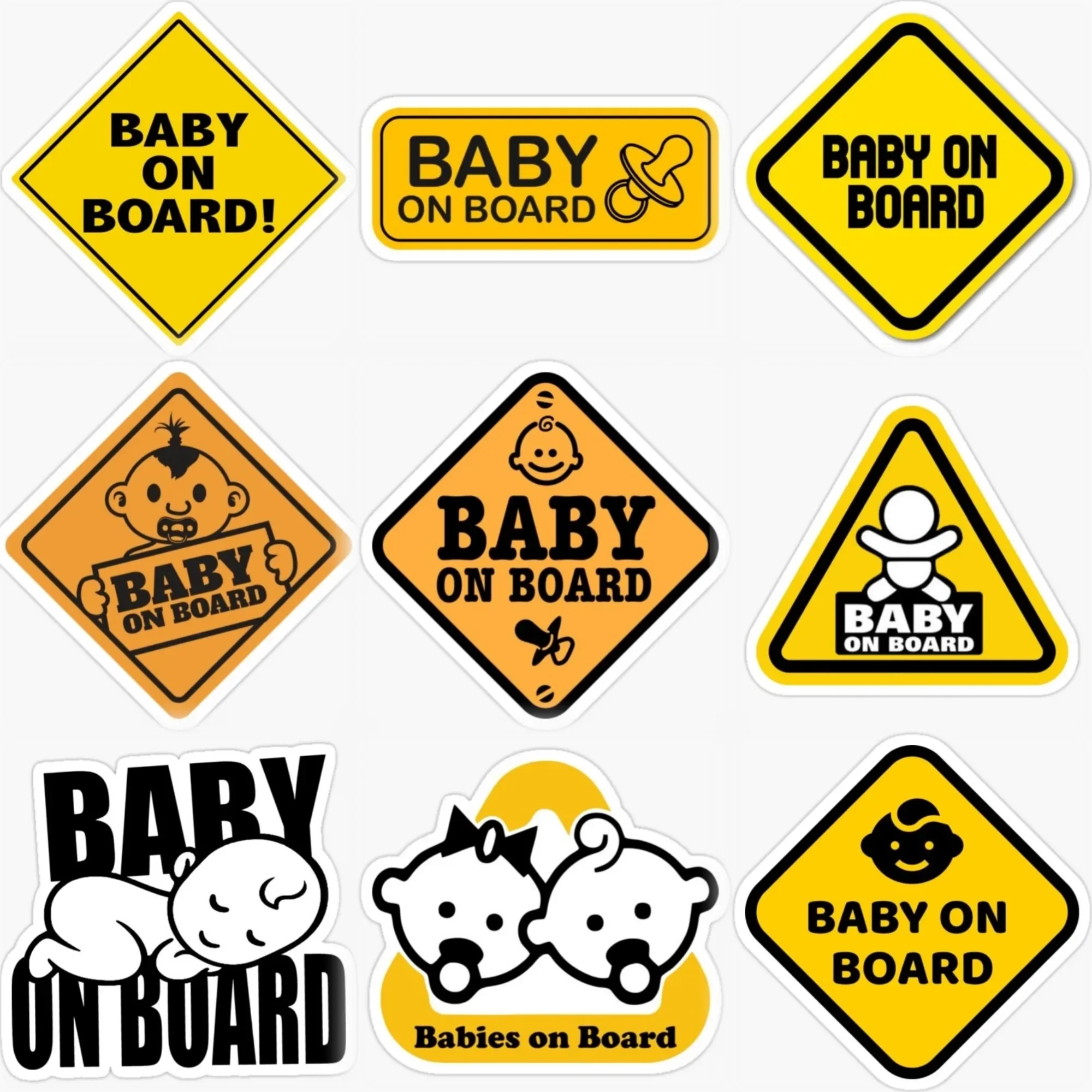 

Creative Baby on Board Baby in Car Warning PVC Sticker for Car Van Motorcycle Helmet Bumper Window Wall Fridge Decal Accessories