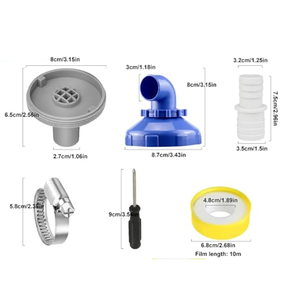 360° Rotatable Pool Inlet Outlet Nozzle Set For Intex 32/38mm Pools - ABS Water Jet Adapter With Clips Pool Equipment Parts