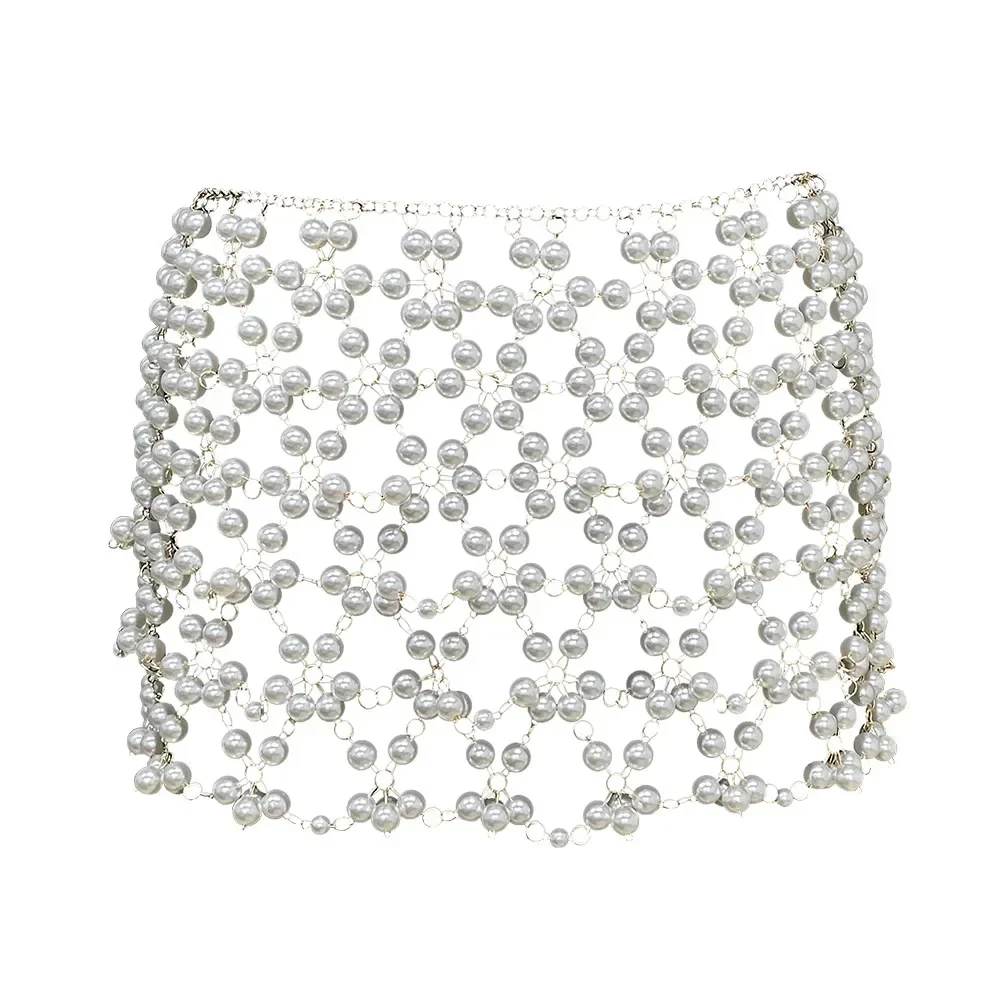 

YOUR BUMP CURVE 2025 Handmade floral pearl hollow mini A-line skirt miniskirt sexy woman beach birthday shoot