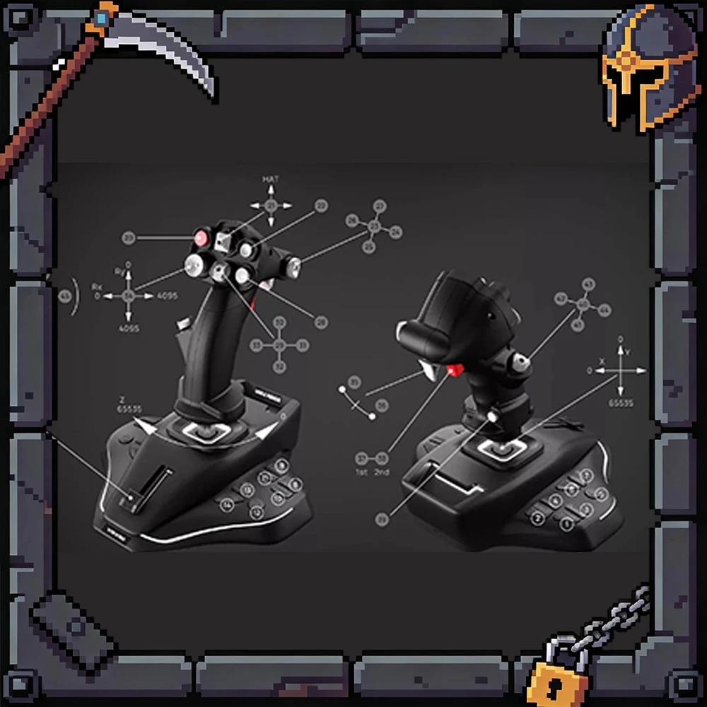 

Игровой джойстик WINCTRL Ursa Minor для правой руки с динамическим вибромотором, авиационный джойстик с длинным ходом, ползунковый потенциометр