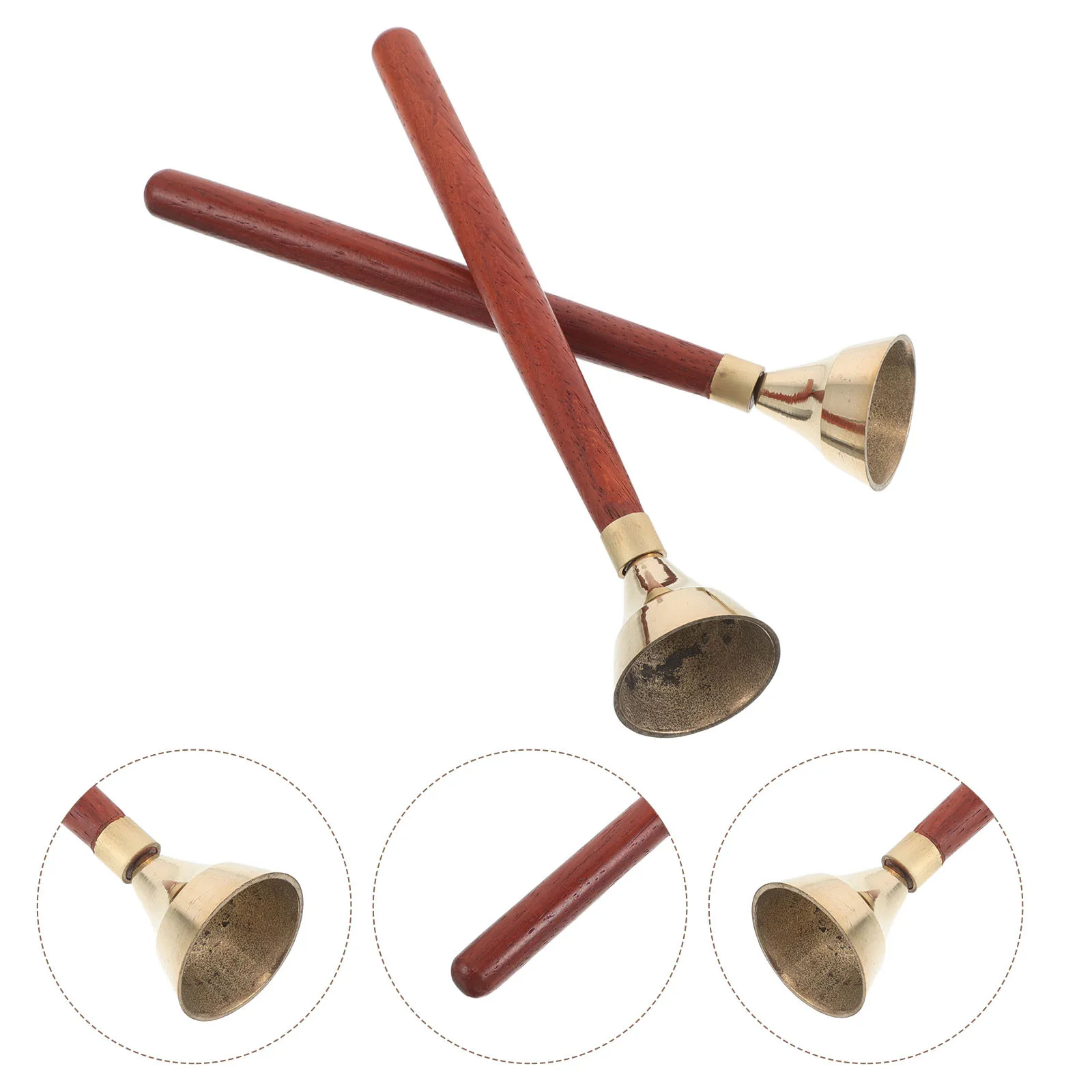 

1 Pair Kids Handheld Percussion Bell Set Orff Approved Musical Instrument For Early Learning Small Hand Bell Durable Metal