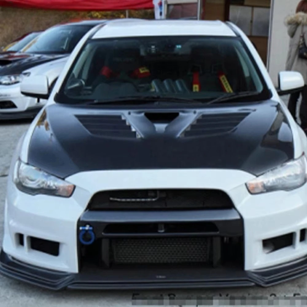 For Evolution X EVO 10 CZ4A Sedan 07-16 VRS Style Carbon Bonnet Hood view 2