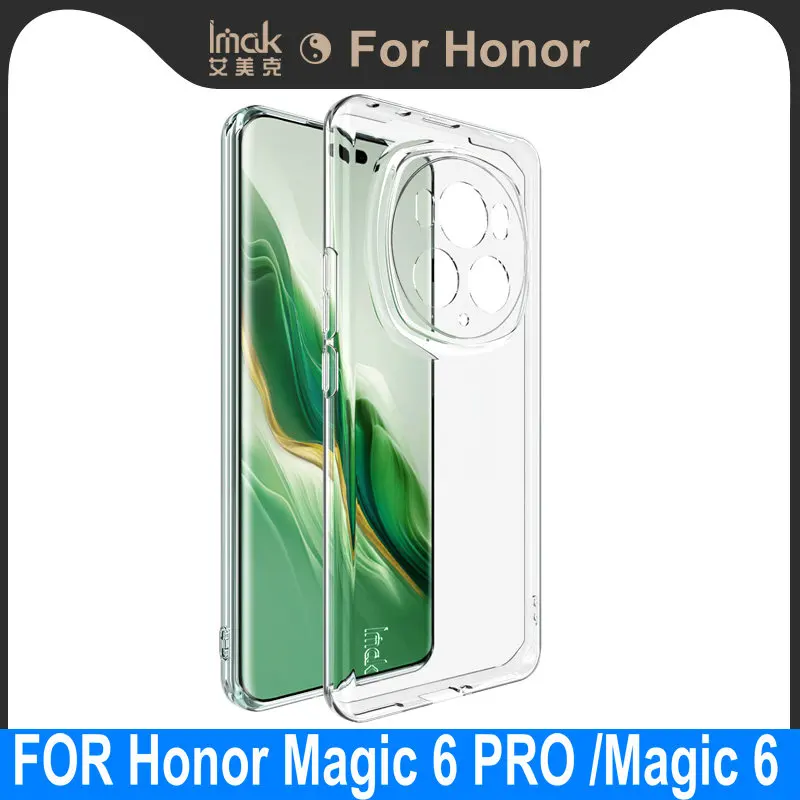 Honor Magic 6 PRO 5G Case IMAK UX-5 Transparent Silicone Clear Soft TPU UltraThin Slim Cover For Huawei Honor Magic6 PRO Cases