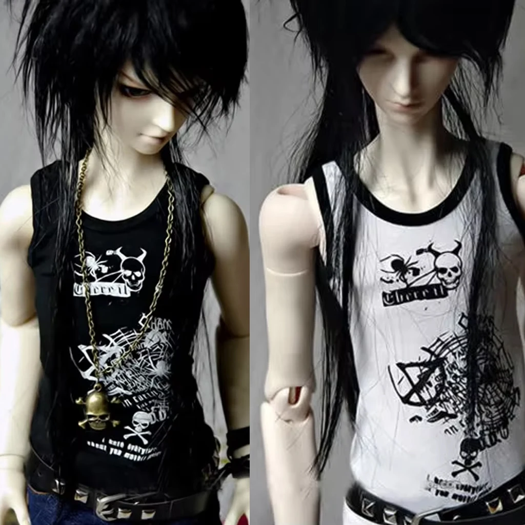 [wamami] 810# Black/White Printing Waistcoat/Clothes/Tank/Shirt For MSD 1/4 1/3 SD DZ SD17 DZ70 BJD Dollfie