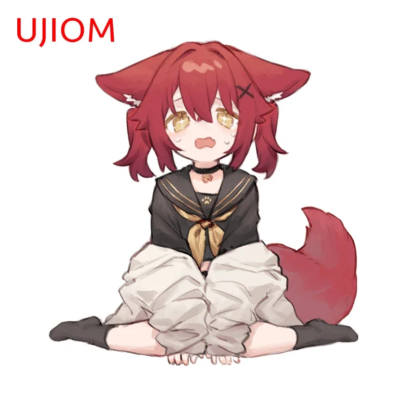 UJIOM 13cm × 8.7cm Cool Furry Girl Cute Wall Sticker Personality Baby Nursery Room Wallpapers Decal Funny Home Posters Murals