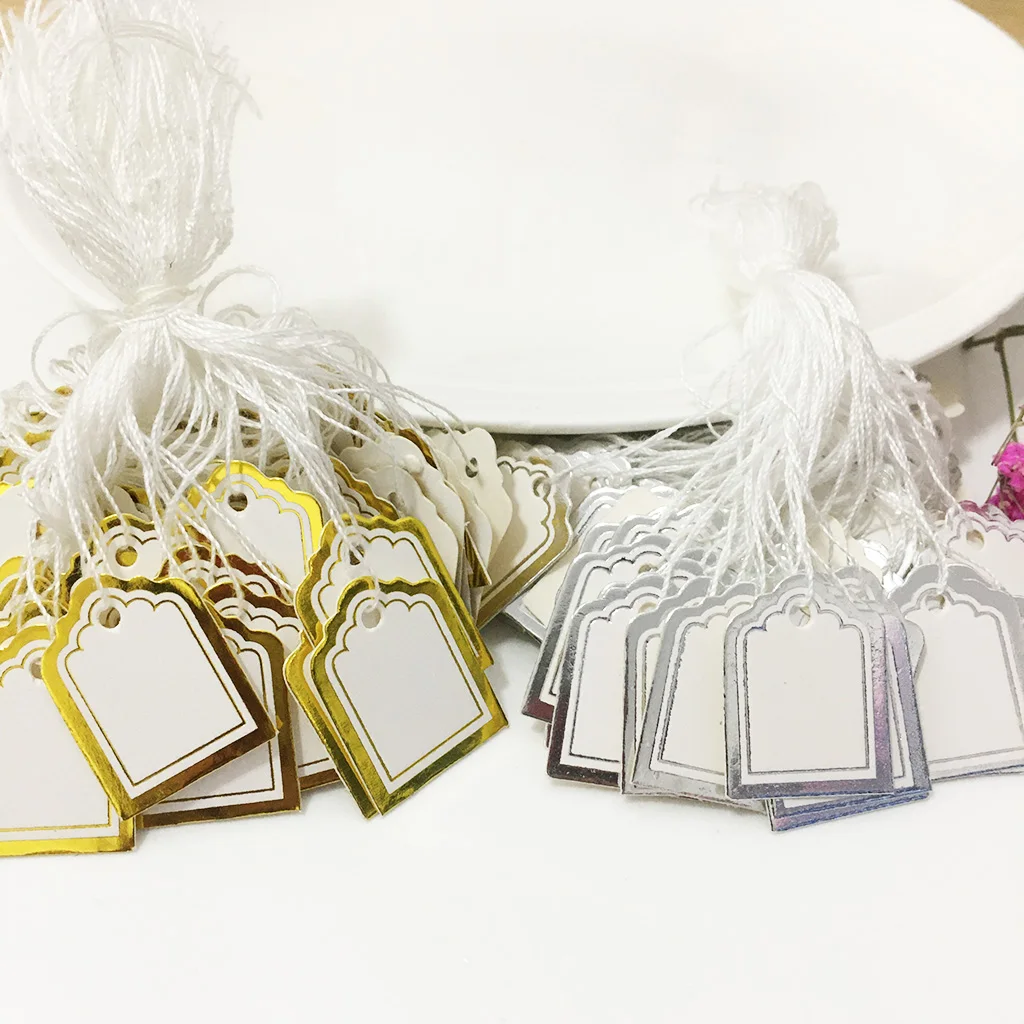 100PCS Custom Display 925 Silver Gold Color Tag Charm Price List Tag Store Jewelry Labels Pentagram Packaging Accessories