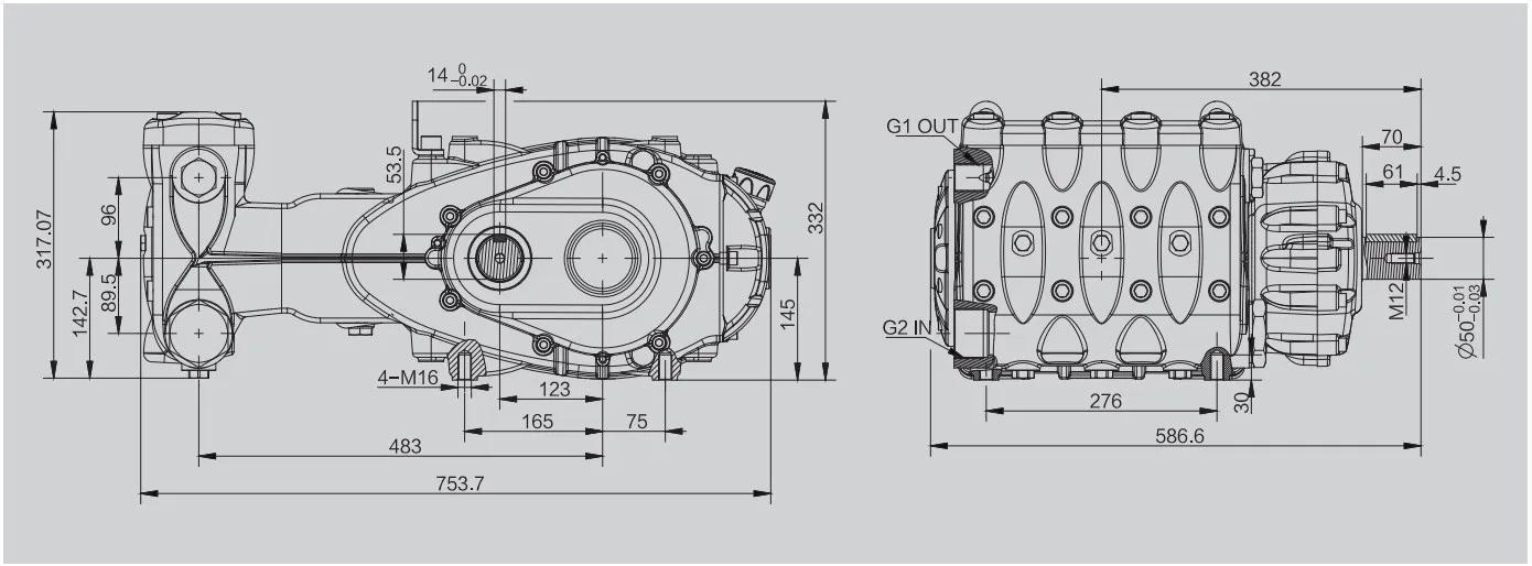 XW 100-200LPM 200-350Bar Pinfl High Pressure Piston Pump Drilling Pump For Sewer Dredge Cleaning