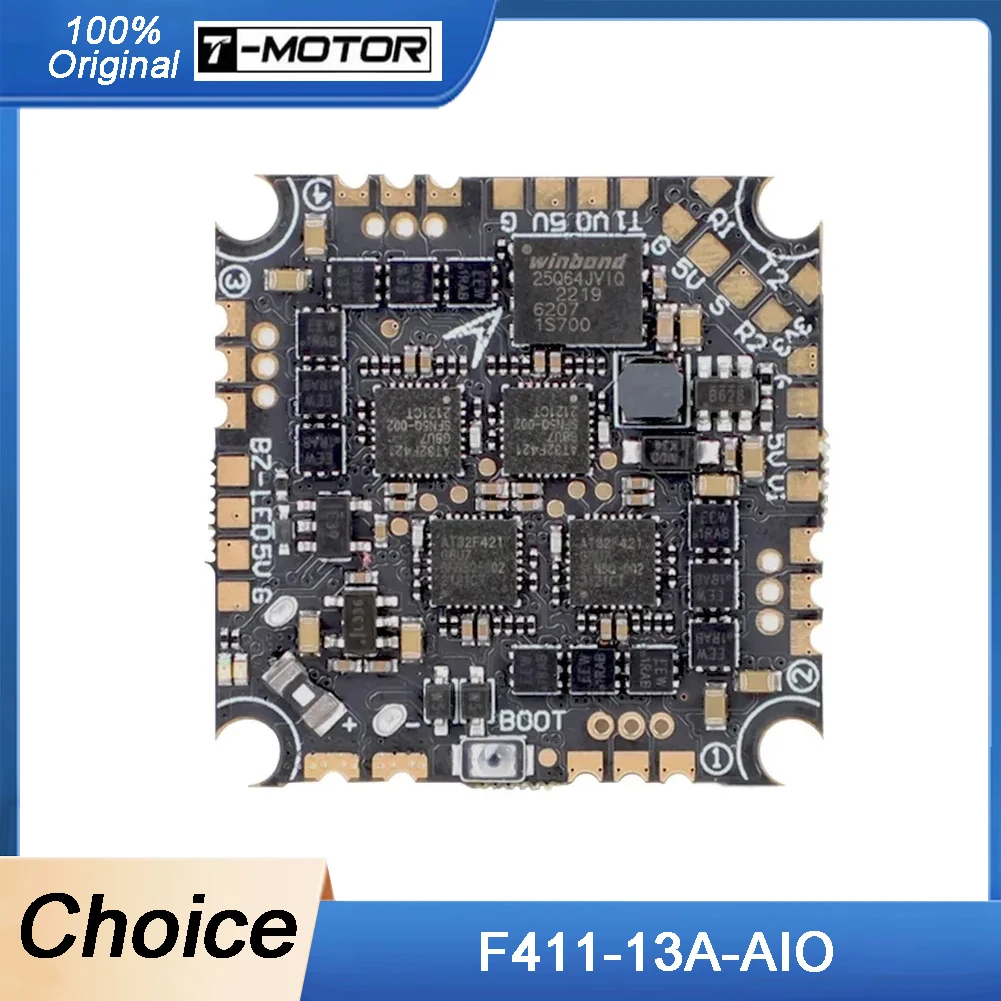 

T-MOTOR F411 AIO Flight Control 1S 13A BL32 ESC 96K PWM For Racing Whoop / Long Racing Toothpick Drone