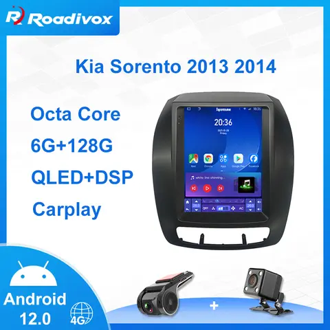 9.7 안드로이드 12 수직 QLED 스크린 테슬라 스타일 자동차 라디오 Kia Sorento 2013 2014 Carplay GPS Navi 스테레오 멀티미디어 플레이어 4