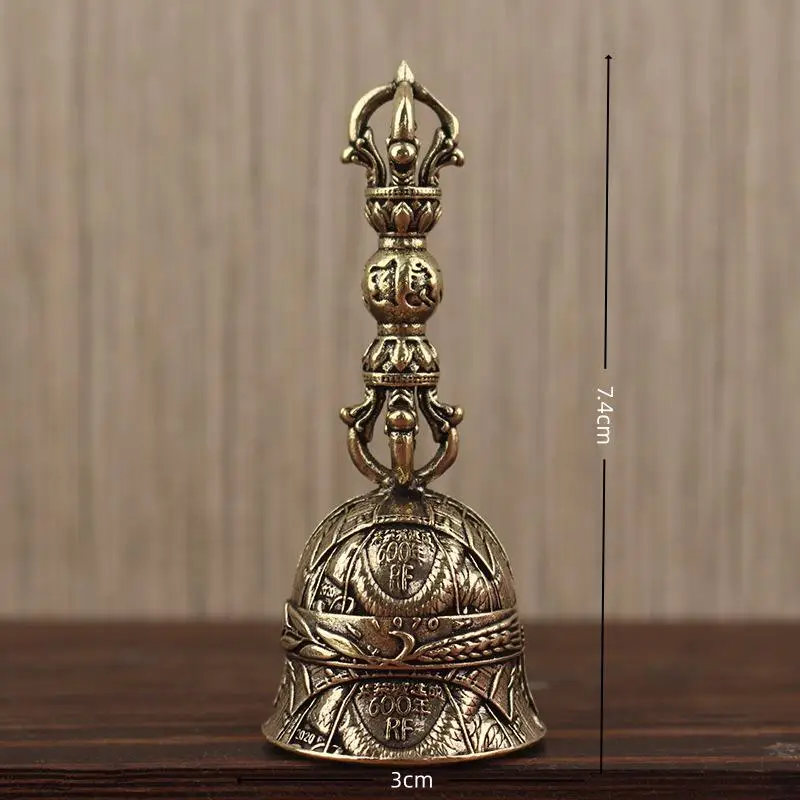 1 Stück Weihnachts-Bronzeglocke Kreatives Geschenk Heimdekoration Messing-Handarbeit Druckguss-Klingel Windglocke für Schlüssel- und Autobedarf – Detail 6