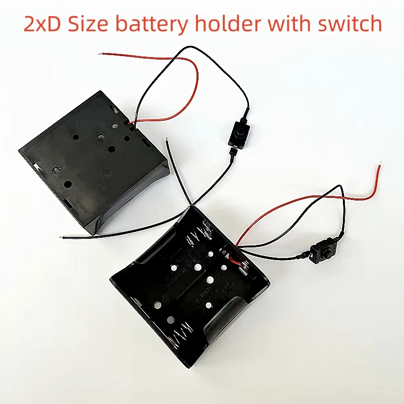 D Size Battery Case Holder 2/3 Slot 3V 4.5V Battery Storage Box with Switch for Home Improvement