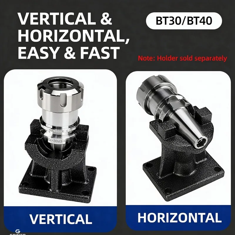 GRINER BT Tool Holder Locking Seat BT30 BT40 Vertical Horizontal Dual‑Use CNC Tool Setting Block For Machining Center Tool Chang