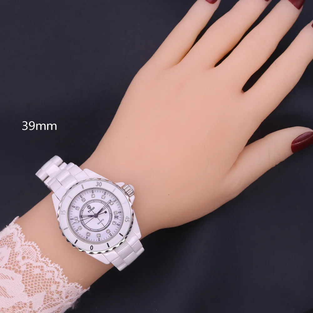 SALE!!! Discount Melissa Ceramic Crystal Rhinestones Lady Men\'s Women\'s Watch Japan Mov\'t Hours Metal Bracelet Girl\'s Gift